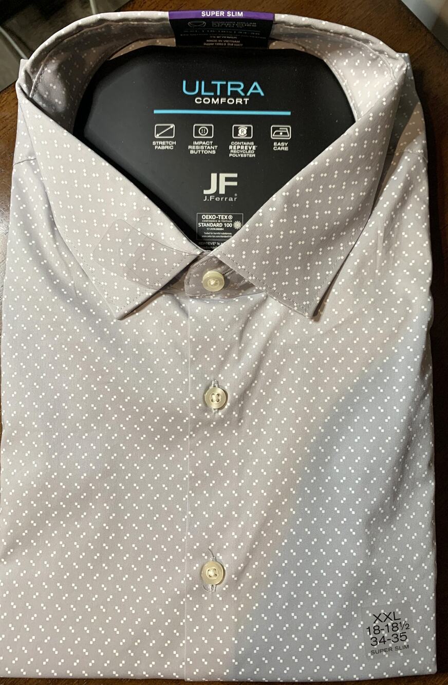 J. Ferrar Men's Button-Down Dress shirt XXL 18-18.5 34-35